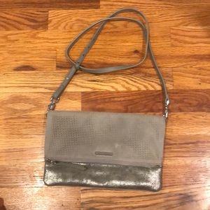 Stella & Dot gray cross body/ clutch purse